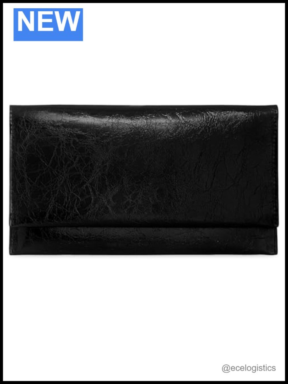 Genuine Leather Wallet Clutch with Snap Closure